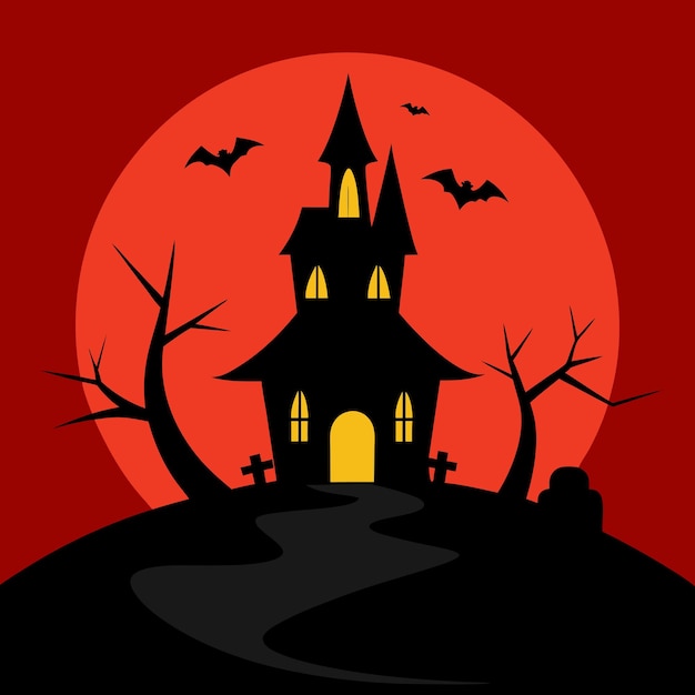 halloween scary house background spooky haunted house illustration for halloween designs
