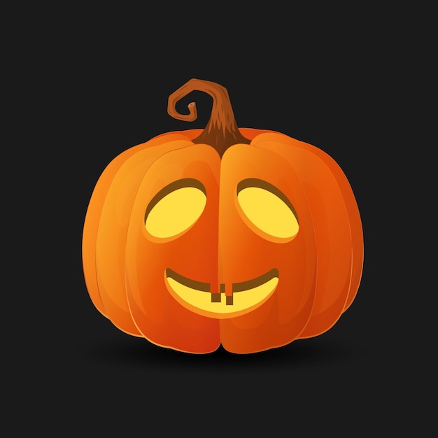 Vector halloween scary orange pumpkin holiday cartoon concept