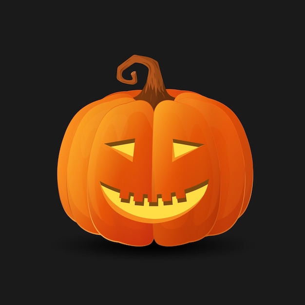 Halloween scary orange pumpkin Holiday cartoon concept