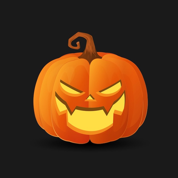 Halloween scary orange pumpkin Holiday cartoon concept