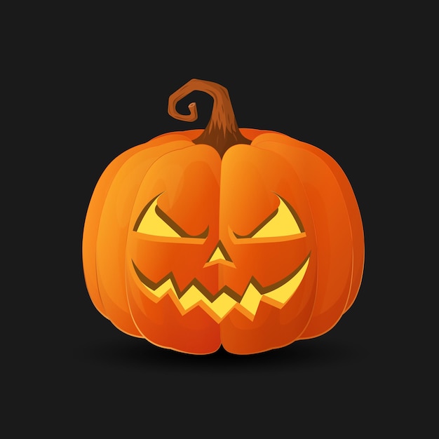 Halloween scary orange pumpkin Holiday cartoon concept