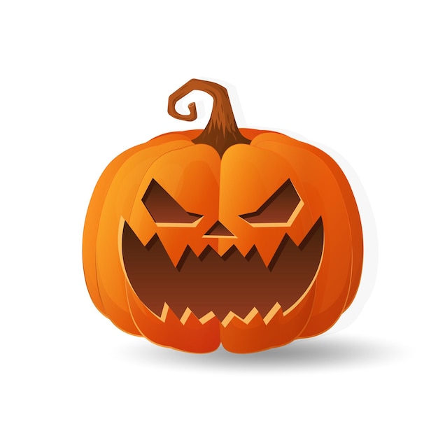 Halloween scary orange pumpkin Holiday cartoon concept