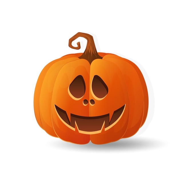 Halloween scary orange pumpkin Holiday cartoon concept