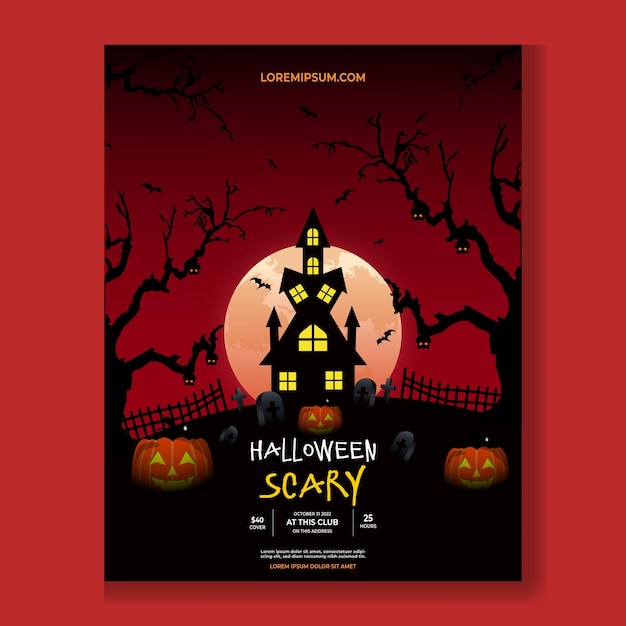 Vector halloween scary poster design