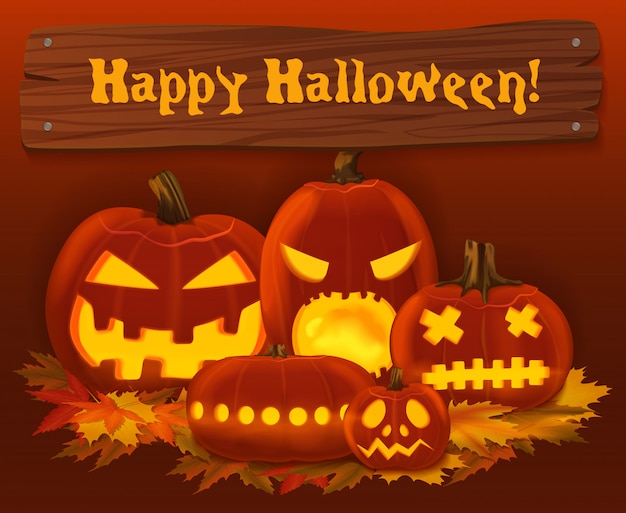 Halloween scary pumpkin background