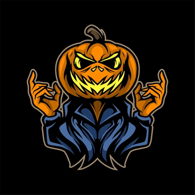 Halloween scary pumpkin design illustration