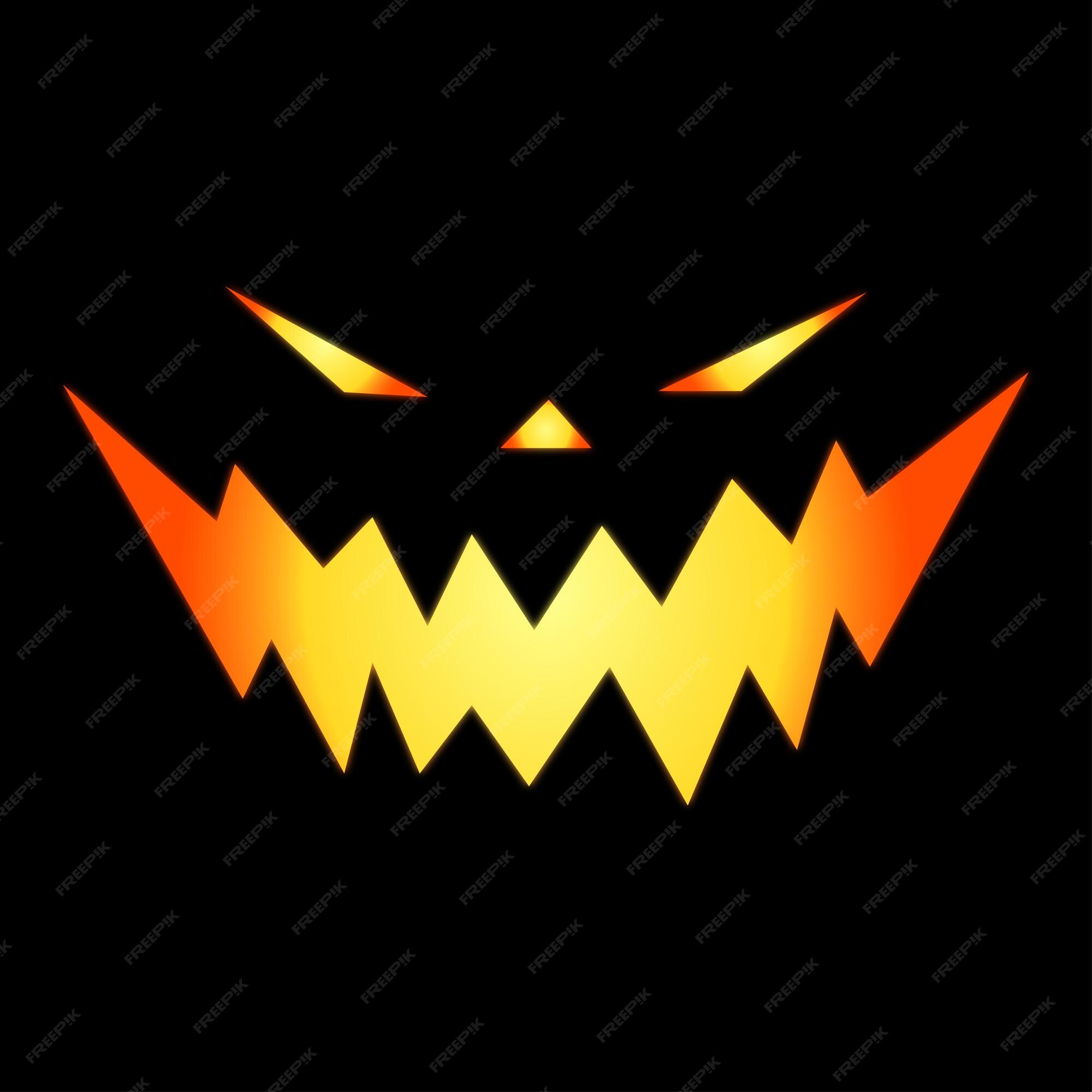 Premium Vector  Halloween scary pumpkin face cut