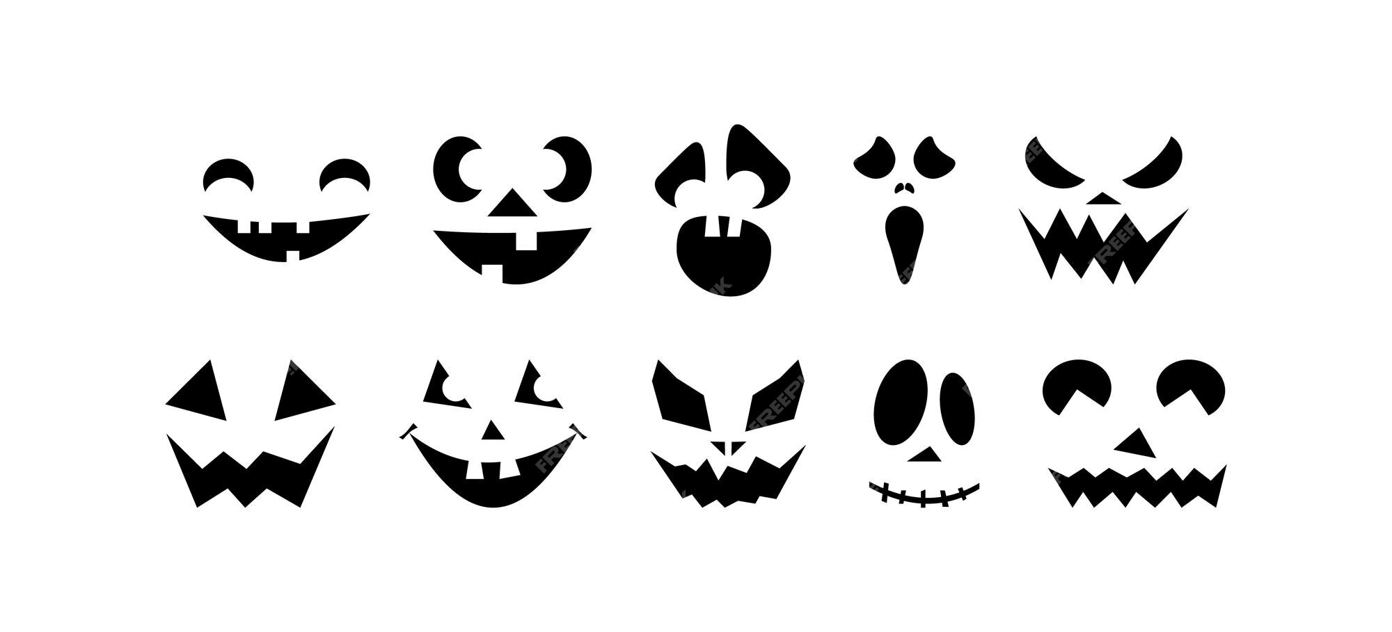 Premium Vector  Halloween scary pumpkin face cut