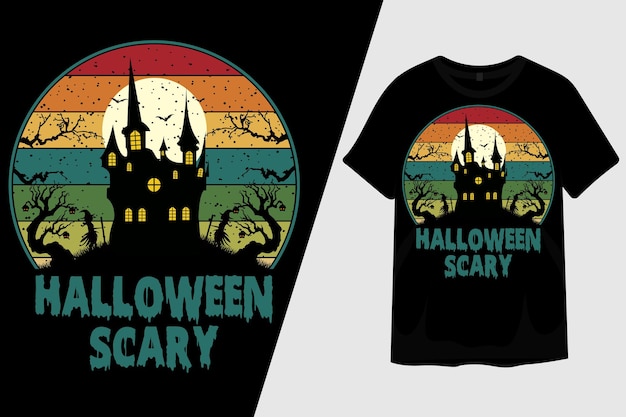 Halloween scary silhouette t shirt design