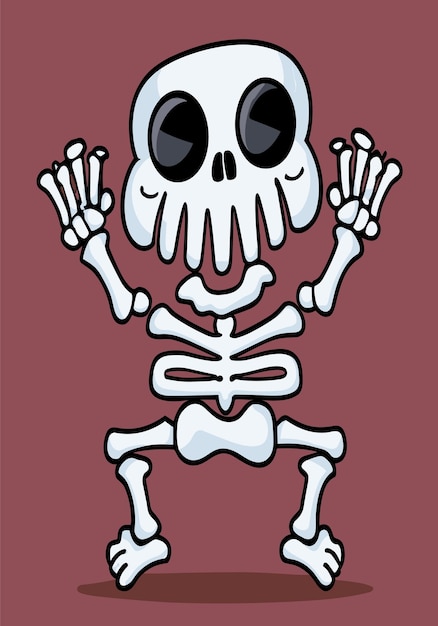 Halloween Scary Skeletons 2D Clipart Vector Design