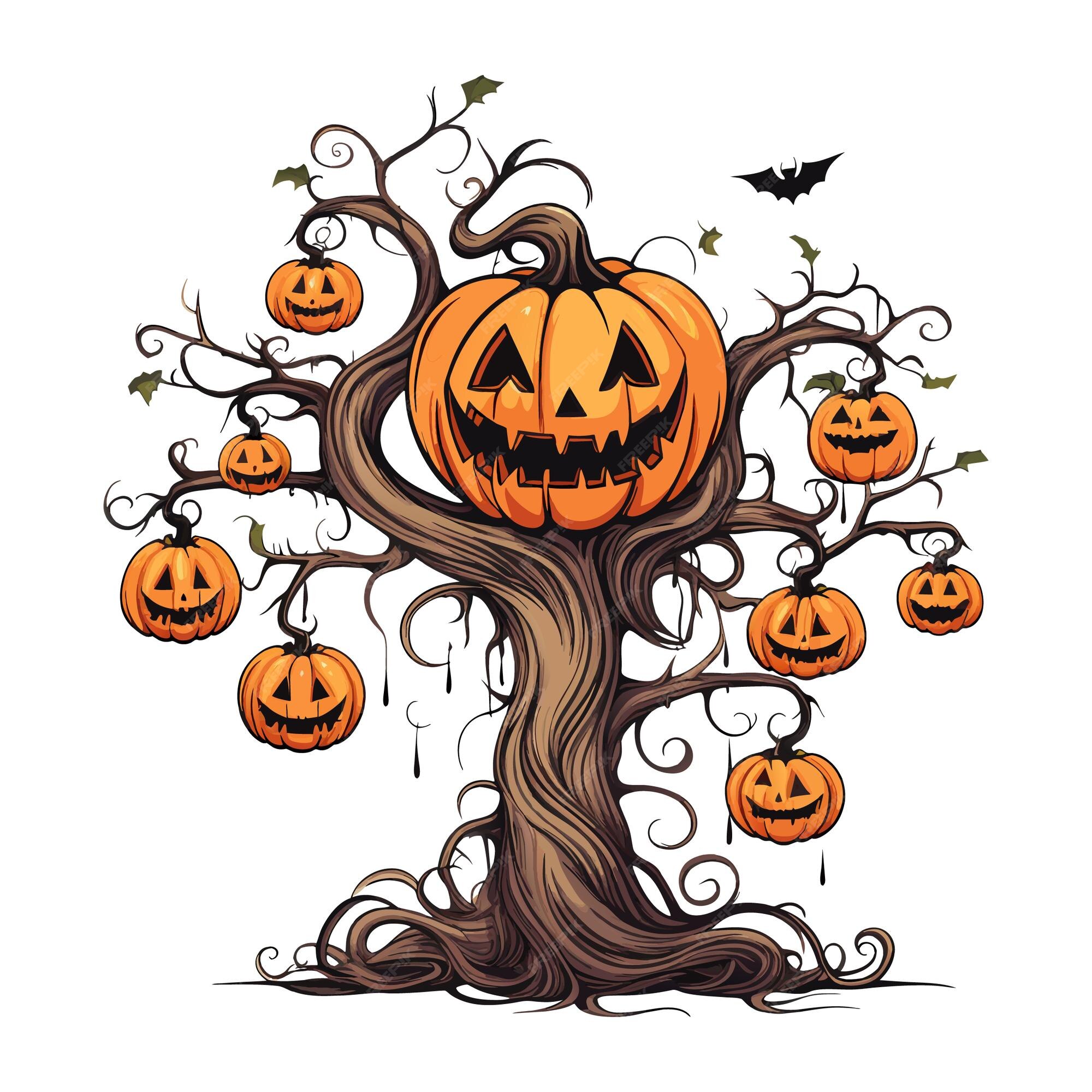 Halloween scary pumpkin in flat style Holiday cartoon concept 3489206  Vector Art at Vecteezy