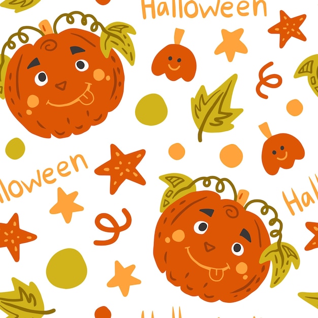 Halloween schattig feestelijk naadloos patroon