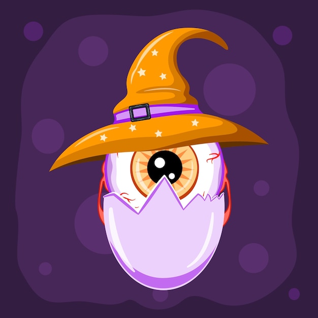 Vector halloween schattig karakter, oogbol in 