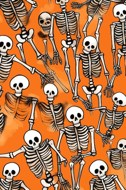 Vector halloween schedel skelet cartoon afbeelding