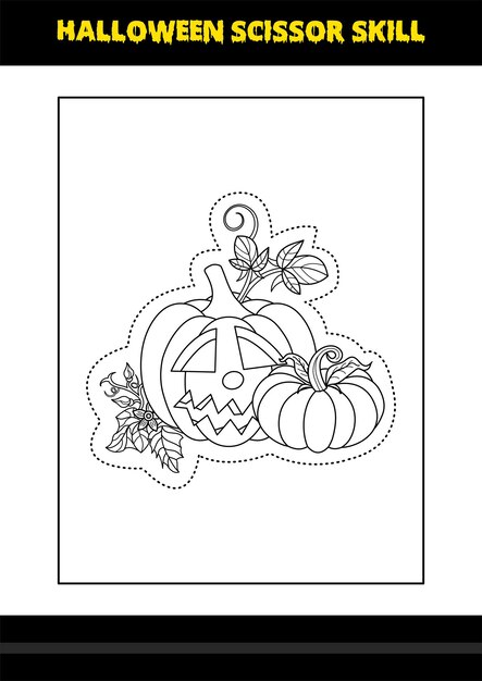 Halloween scissor skill for kids halloween scissor skill coloring page for kids