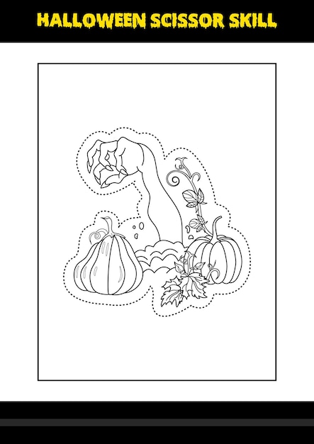 아이들을위한 할로윈 가위 기술 아이들을위한 할로윈 가위 기술 색칠 페이지