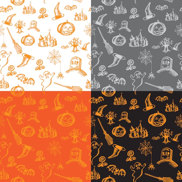 Vector halloween seamless background