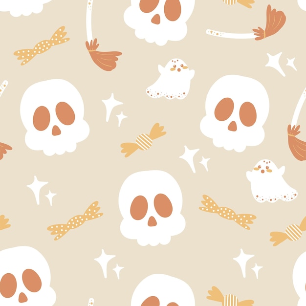 Vector halloween seamless pattern background decoration vector illustration