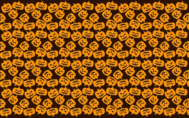 Vector halloween seamless pattern design with pumpkin