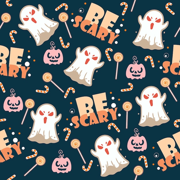 Halloween Seamless Pattern Digital paper Premium Vector