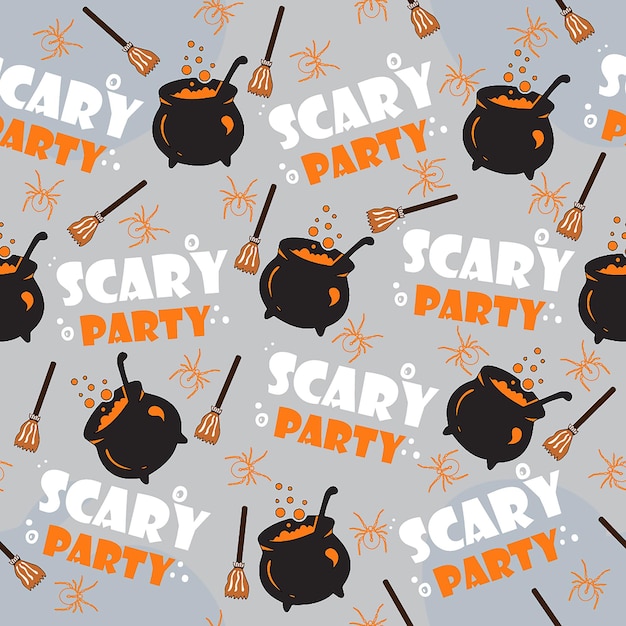 Halloween Seamless Pattern Digital paper Premium Vector