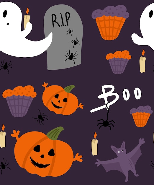 Halloween Seamless Pattern Halloween background for party October holiday