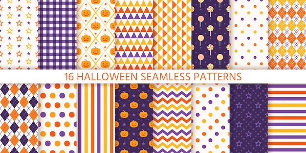 Halloween seamless pattern.   illustration. geometric wrapping paper.