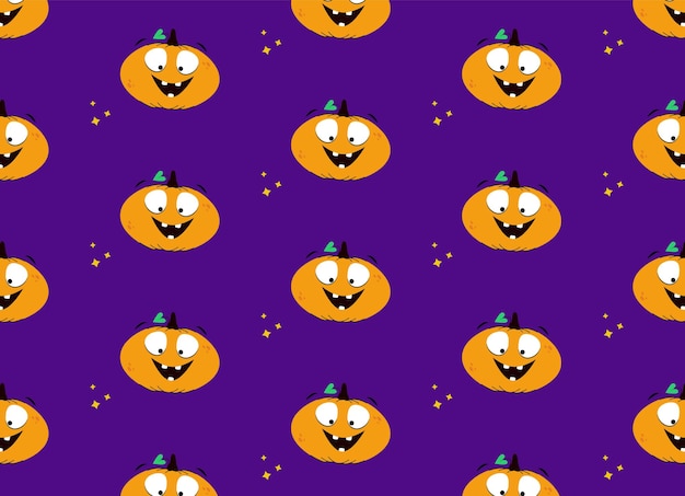 Halloween Seamless pattern with cute pumpkin Packaging design textiles