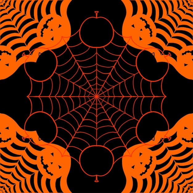 호박과 거미줄 할로윈 원활한 패턴