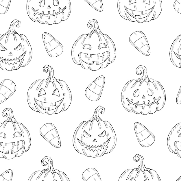 Vector halloween seamless pattern