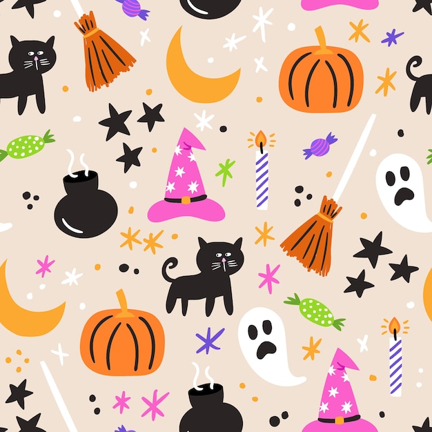 Vector halloween seamless pattern