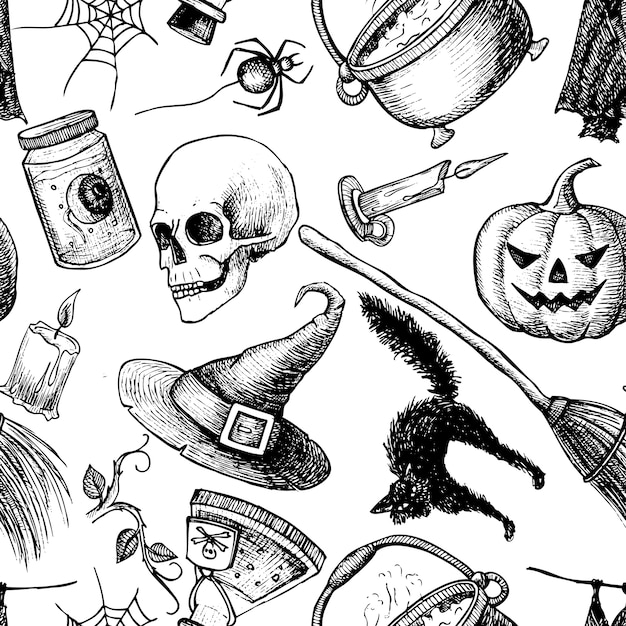 Vector halloween seamless pattern