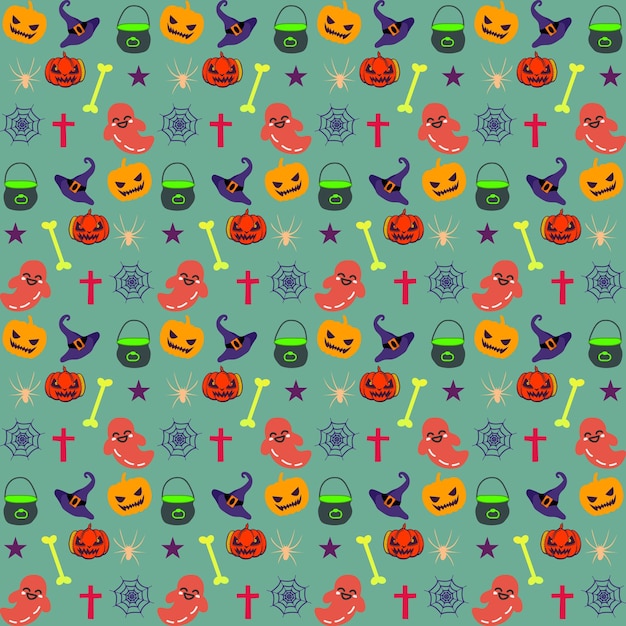 Vector halloween seamless patterns set