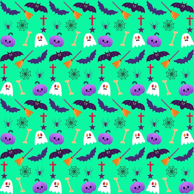 Vector halloween seamless patterns set