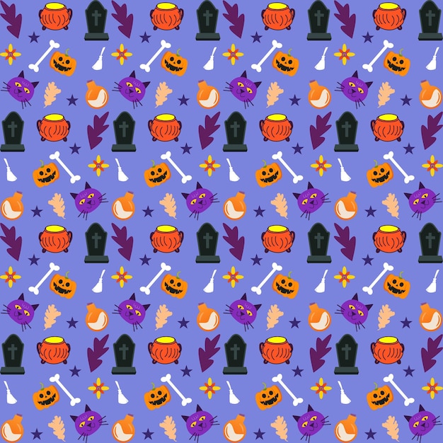 Vector halloween seamless patterns set