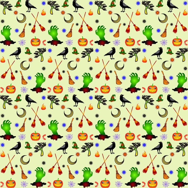 Halloween seamless patterns set