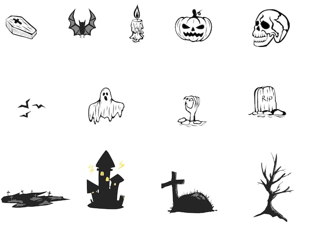 Vector halloween-set 3