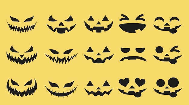 Vettore stickers di zucca per halloween