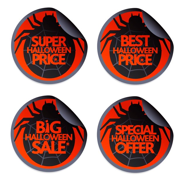 Halloween set sale stickers with spider