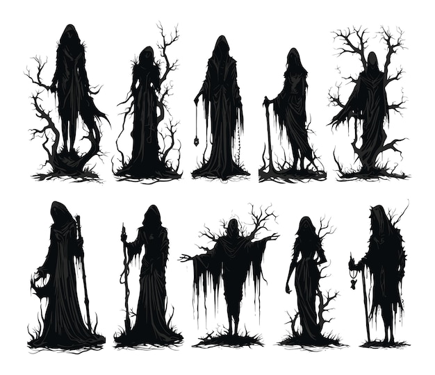 Vector halloween silhouet collectie vectorillustratie