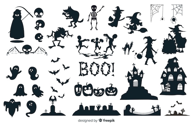 Collezione silhouette di halloween