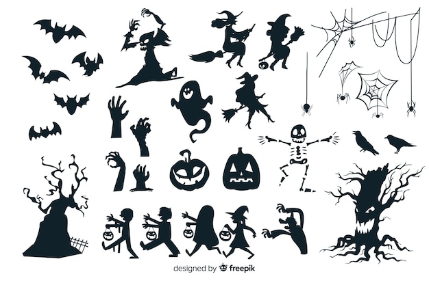 Collezione silhouette di halloween