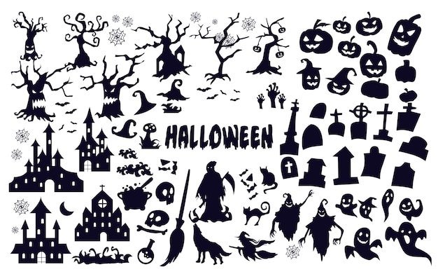 Vector halloween silhouetten