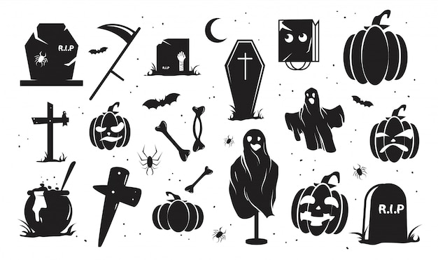 Halloween Silhouettes one colour set