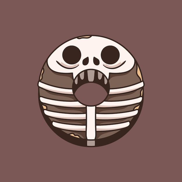 Vector halloween skeleton donut thema illustratie