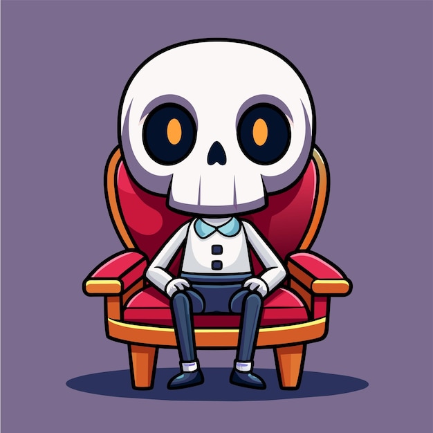 Halloween skeleton skull day of dead hand drawn cartoon character sticker icon concept isolated