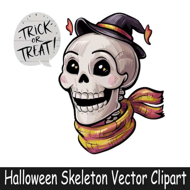 Halloween Skeleton Vector Clipart