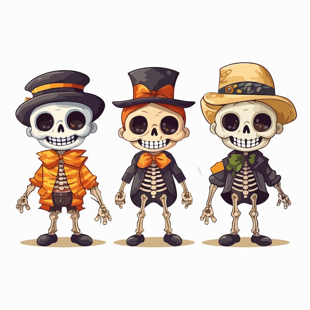 Halloween-skeletten waar kunst en griezelige herfst-AI Generation samenkomen