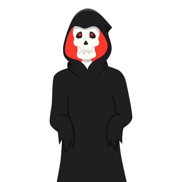 Halloween Skull Design Flat Illustration