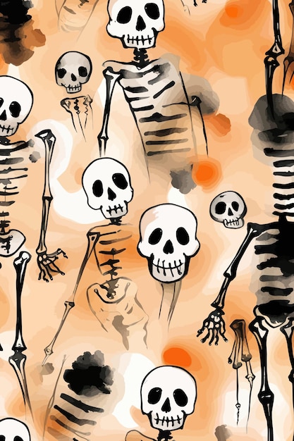 Halloween Skull Skeleton Cartoon Illustration